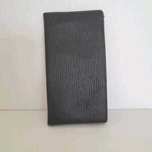 Givenchy‎ Vintage Wallet Black Bifold Logo Large Checkbook Unisex Slim Leather